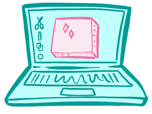 Icon representing mockup or concept preview stage for custom art commission